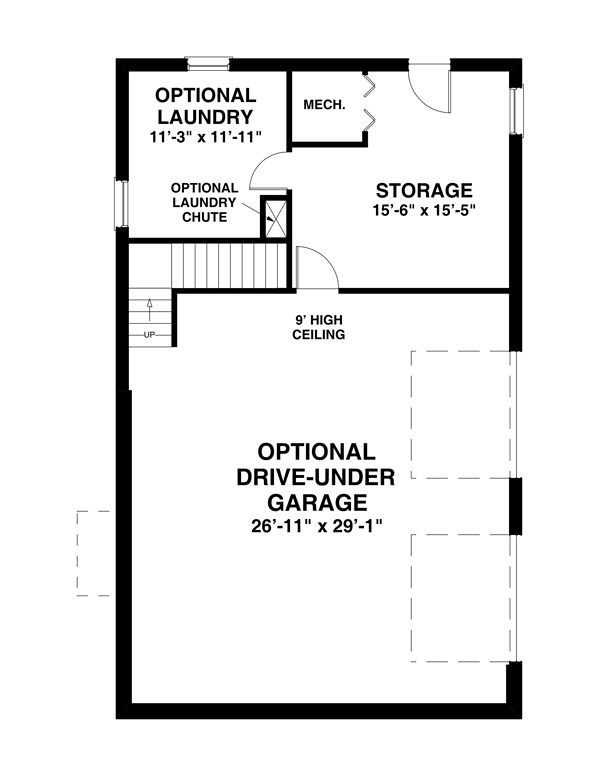 Cottage Country Southern Lower Level of Plan 74847