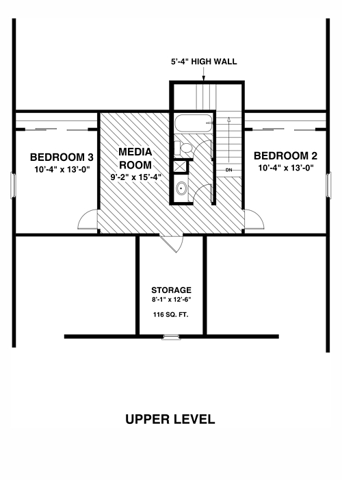 Cottage Country Craftsman Level Two of Plan 74849