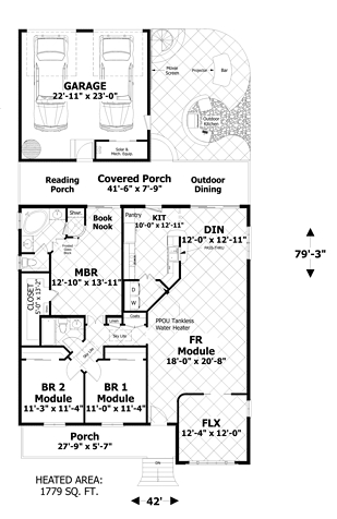 Cottage Country Craftsman Level One of Plan 74850