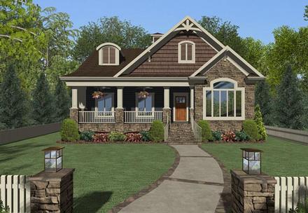 Cottage Country Craftsman Elevation of Plan 74850