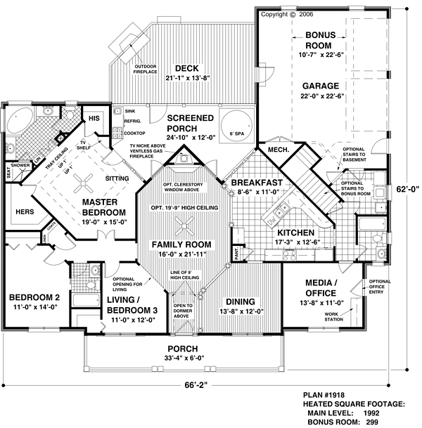 Country Traditional Level One of Plan 74851