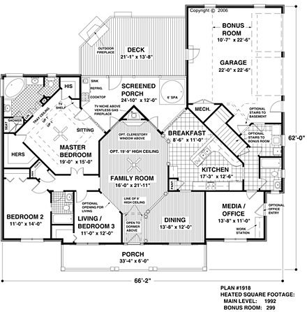 House Plan 74851 First Level Plan