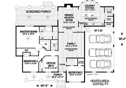 House Plan 74862 First Level Plan