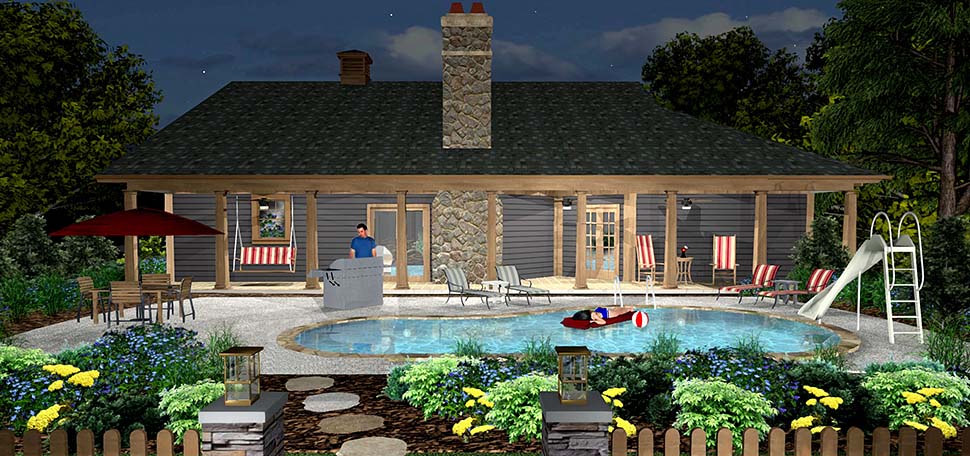Craftsman, Traditional Plan with 1898 Sq. Ft., 3 Bedrooms, 3 Bathrooms, 2 Car Garage Picture 3