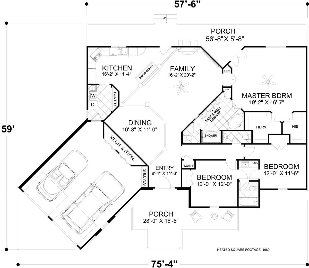 Bungalow Craftsman Ranch Level One of Plan 74865