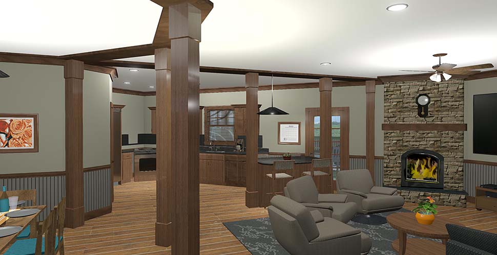 Craftsman, Ranch, Tuscan Plan with 2098 Sq. Ft., 3 Bedrooms, 3 Bathrooms, 2 Car Garage Picture 3