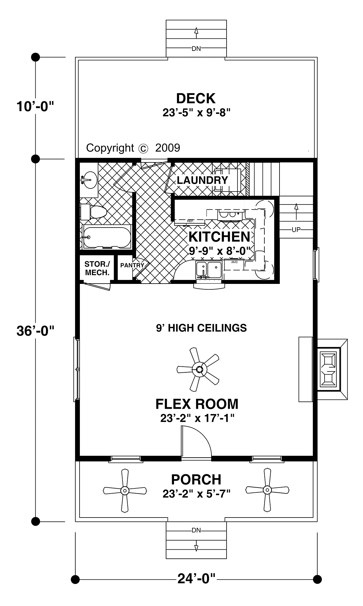 Cottage Craftsman Narrow Lot Level One of Plan 74868