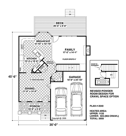 House Plan 74869 First Level Plan