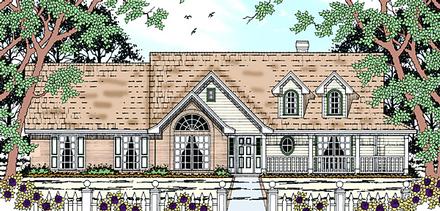 Cape Cod Country One-Story Elevation of Plan 75003