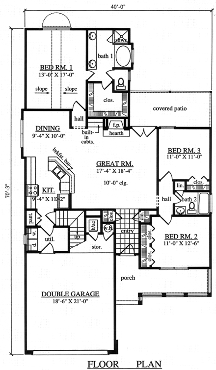 House Plan 75005 First Level Plan