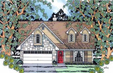 Country Elevation of Plan 75005