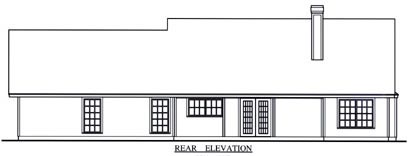Country Rear Elevation of Plan 75014