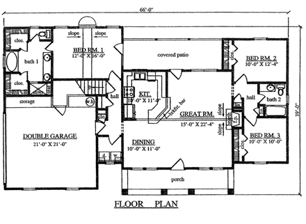 House Plan 75015 First Level Plan