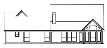 Country Rear Elevation of Plan 75018