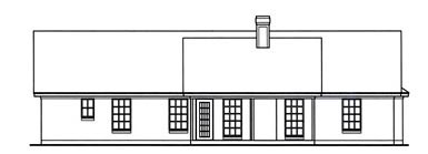 Country Rear Elevation of Plan 75022