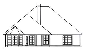 Country Rear Elevation of Plan 75024