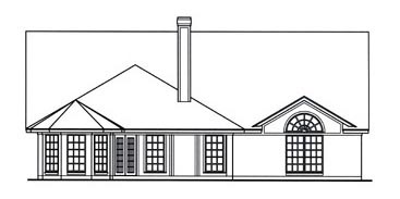 Country Rear Elevation of Plan 75026