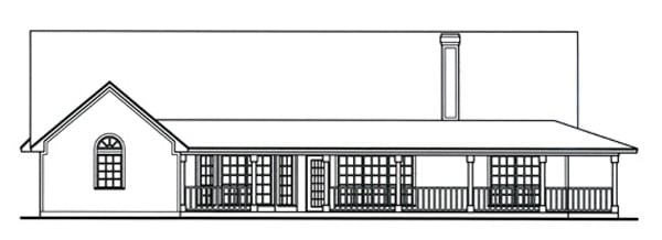 Country Rear Elevation of Plan 75034