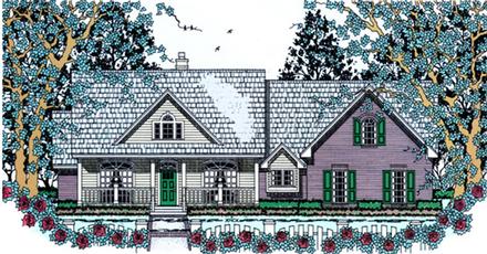 Country Elevation of Plan 75036