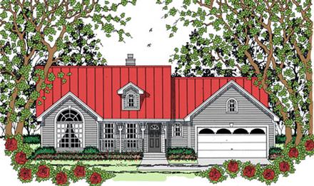 Country Elevation of Plan 75039