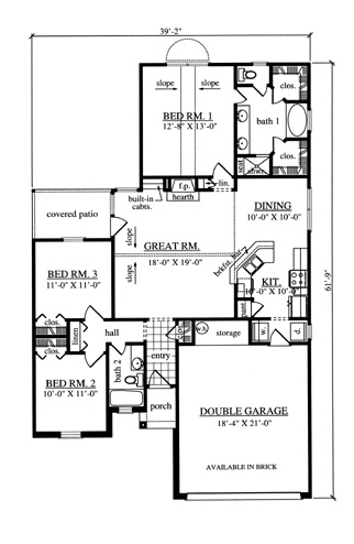 House Plan 75043 First Level Plan