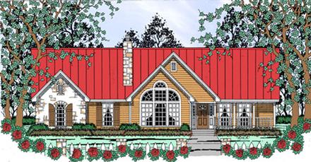 Country Elevation of Plan 75044