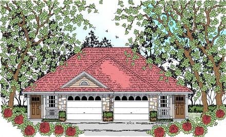 Multi-Family Plan 75049 Elevation