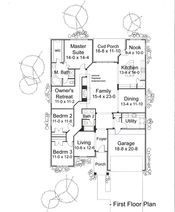 Cottage Country Traditional Level One of Plan 75100