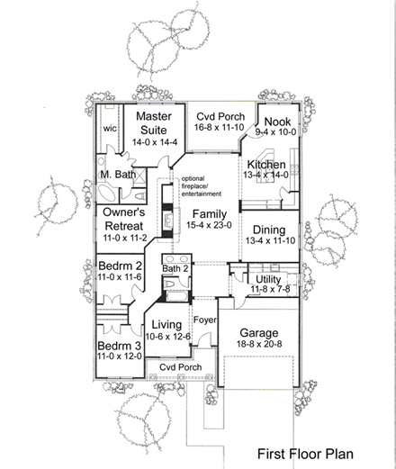 House Plan 75101 First Level Plan