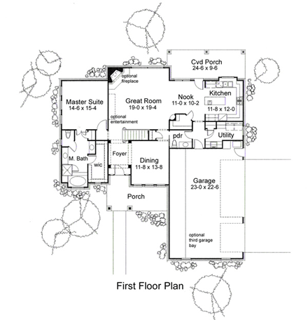 House Plan 75103 First Level Plan