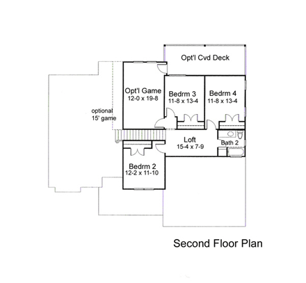 House Plan 75104 Second Level Plan