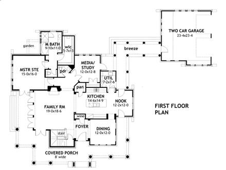 House Plan 75106 First Level Plan