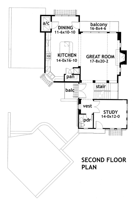 House Plan 75107 Second Level Plan