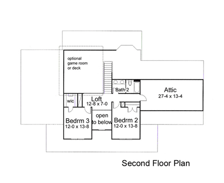 House Plan 75111 Second Level Plan