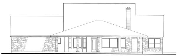 European French Country Traditional Rear Elevation of Plan 75113