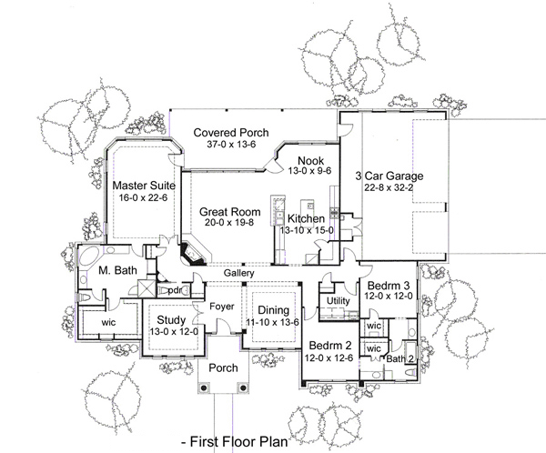 Colonial Traditional Level One of Plan 75117