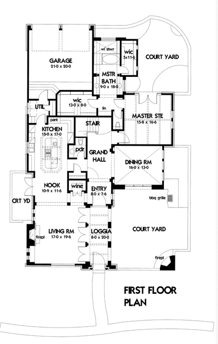 House Plan 75122 First Level Plan