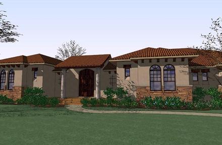 Italian Mediterranean Traditional Elevation of Plan 75123