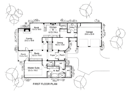 House Plan 75127 First Level Plan