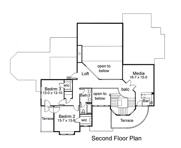 Country Farmhouse Traditional Victorian Level Two of Plan 75128