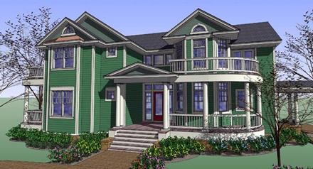 Country Farmhouse Traditional Victorian Elevation of Plan 75128
