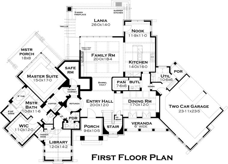 Craftsman Tuscan Level One of Plan 75132