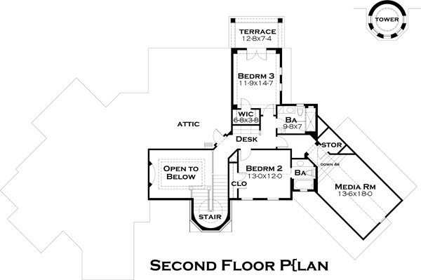 Craftsman Tuscan Level Two of Plan 75132