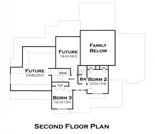 Country Farmhouse Southern Traditional Victorian Level Two of Plan 75133