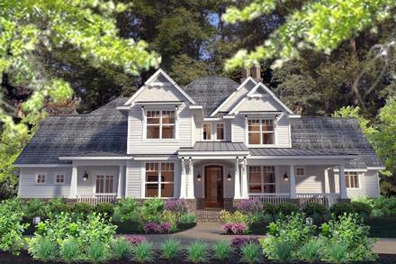 Country Farmhouse Southern Traditional Victorian Elevation of Plan 75133