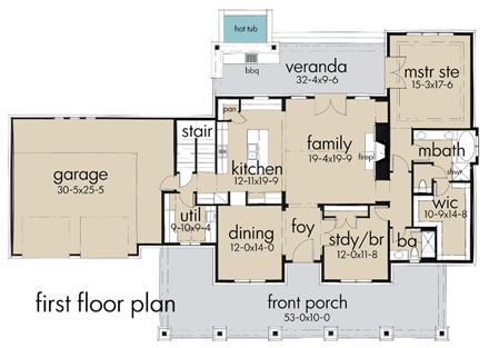 House Plan 75138 First Level Plan