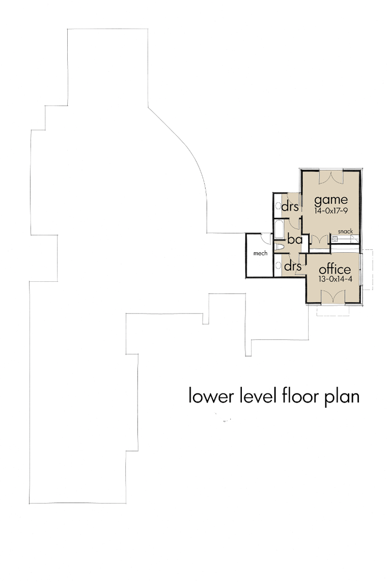 Contemporary Florida Lower Level of Plan 75139