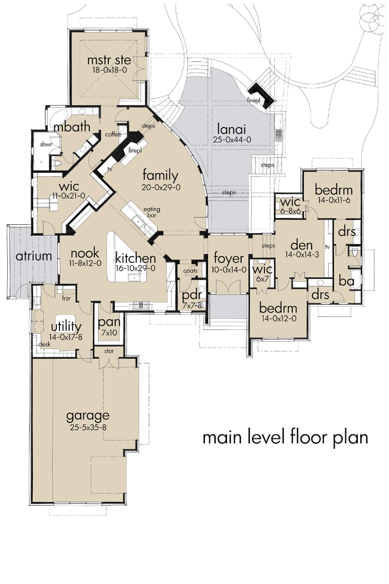 Contemporary Florida Level One of Plan 75139