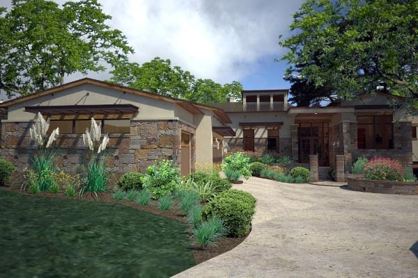 Contemporary, Florida Plan with 3638 Sq. Ft., 3 Bedrooms, 4 Bathrooms, 3 Car Garage Picture 2