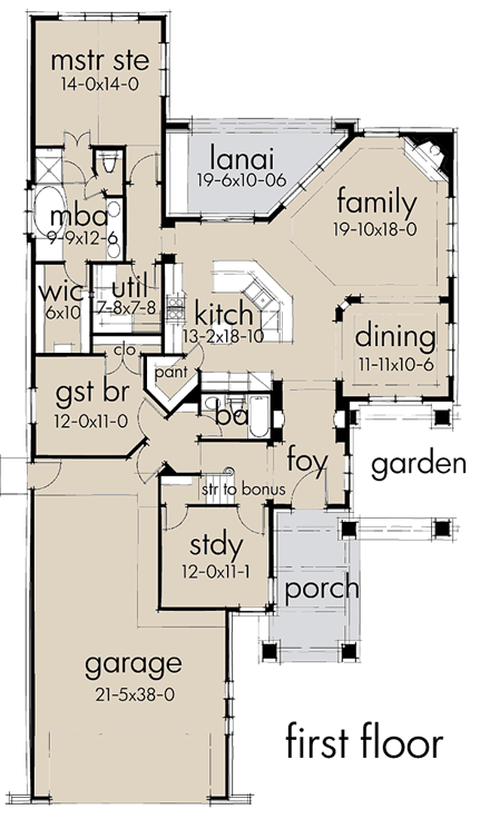 House Plan 75141 First Level Plan